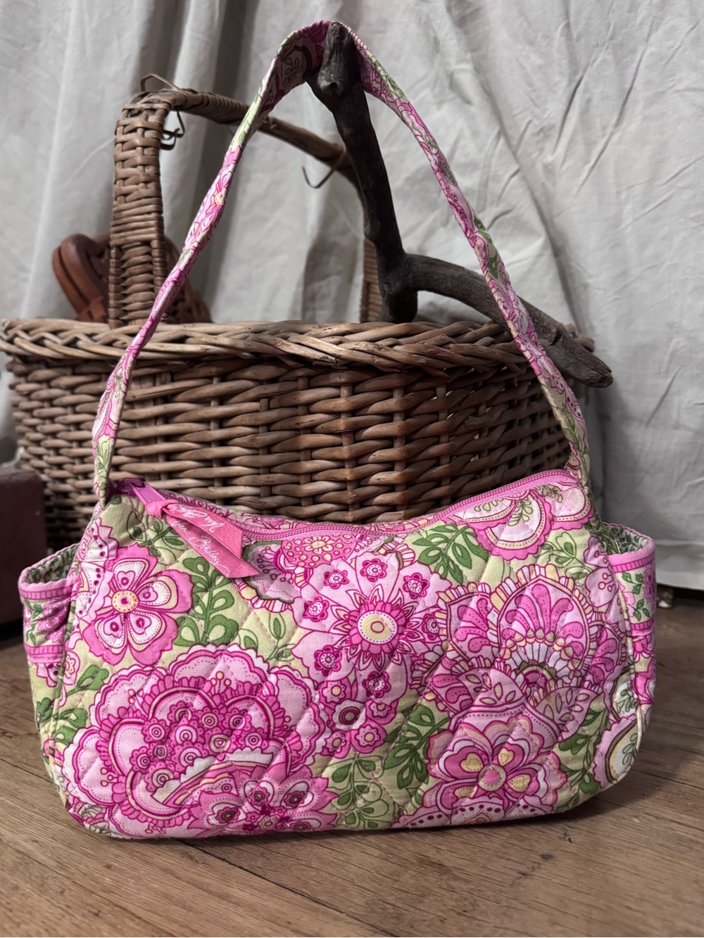 Vintage Y2K Vera Bradley Petal Pink Maggie Shoulder Bag 2006 Rare